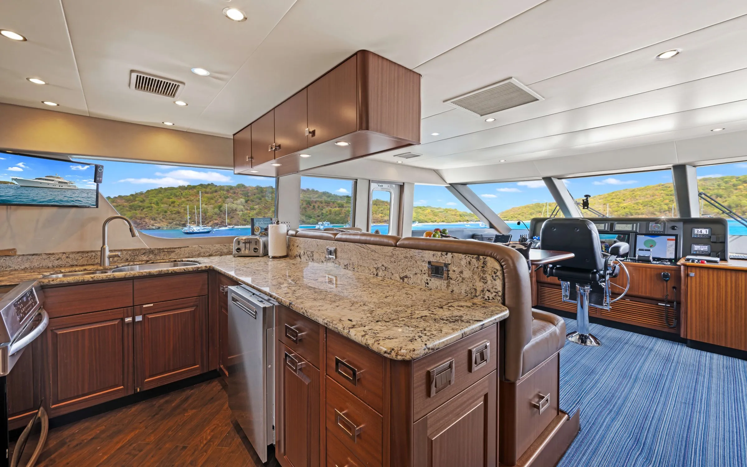 Galley and pilothouse